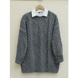 Mac Moda Petek Desen Kışlık Salaş Triko Kazak