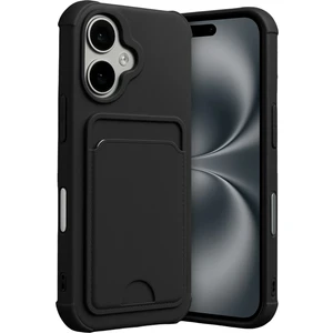 M.TK Moveteck iPhone 17 Kılıf Kamera ve Köşe Korumalı Kartlıklı Cüzdanlı Yumuşak Renkli Silikon Kapak Içi Kadife