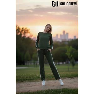 Gd Goldoremi 040 Modal Kadın Şerit Detaylı Kolları Manşetli Bol Kesim Eşofman Takım