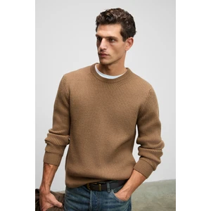 CABLIN Erkek Yuvarlak Yaka Regular Fit Triko Vizon Kazak