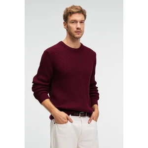 CABLIN Erkek Yuvarlak Yaka Regular Fit Triko Bordo Kazak