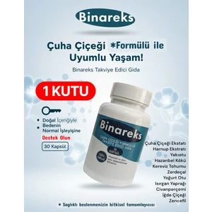 Binareks Çuha Çiçegi Formüllü Bitkisel Takviye Edici Gıda Caps 30 Adet (1 Aylık Kullanım) Çay Hediye