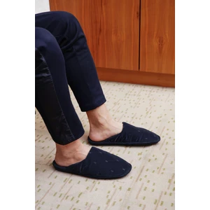 Lacivert Baklava Desenli Erkek Ev Terliği