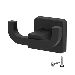 Turmalin Banyo Tuvalet Mutfak Bornozluk Havluluk İkili Metal Askılık Mat Siyah Ömür Boyu Paslanmaz