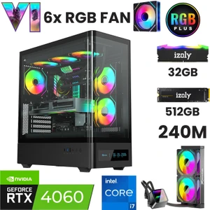 X9 I7 12700F 32GB Ddr4 Ram 512GB Nvme M.2 SSD RTX4060 8gb 240MM Sıvı Soğutma Oyuncu Masaüstü Bilgisayarı