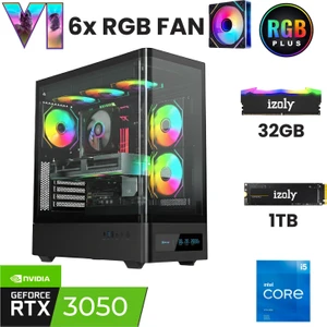 Izoly X6  I5 12400F 32GB Ddr4 Ram 1tb Nvme M.2 SSD RTX3050 6gb Oyuncu Masaüstü Bilgisayarı
