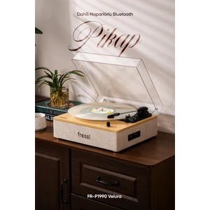 Dahili Hoparlörlü Pikap Müzik Kutusu Usb+Rca+Bluetooth FR-P1990 Velura