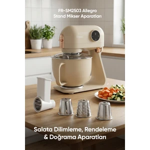 Tam Döküm Demir Hamur Yoğurma Makinesi Standlı Mikser Mutfak Şefi FR-SM2503 Allegro