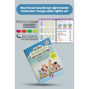 Mert Bebek Oluklu Silinebilen Sayılar Yazı Kitabı | Kabartmalı Yaz-Sil Rakam Eğitim Kitabı, Sihirli Kalemli, Okul Öncesi Sayı Öğrenme, 3–6 Yaş