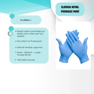 Özlab Kimya Eldiven Nitril Pudrasız Mavi M Beden 100'LÜPAKET