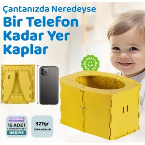 Lazımlık, Portatif Seyahat Tipi Katlanabilir Taşınabilir Çocuk Tuvaleti, Sarı