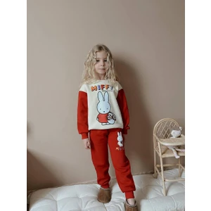 Kız Çocuk Miffy Baskılı 3 Iplik Şardonlu Eşofman Takımı – Sıcak & Sevimli 9112K