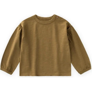 Fırçalı Rustik Uzun Kollu T-Shırt 1-7 Yaş Olive