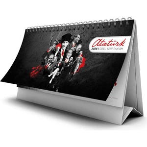 Ala Ofset Atatürk Temalı 2026 Üçgen Masa Takvimi