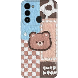 Tecno Spark 8c Kılıf Desenli Baskılı Tpu Rubber Kapak Ayıcık