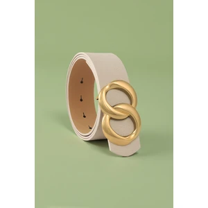 Sonsuz Gold Tokalı Ekru Kadın Kemer