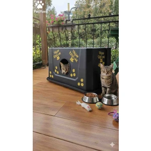 XXLDış Mekan Termal Kedi Evi – Izolasyonlu, Su Geçirmez, Soğuğa Dayanıklı Kedi Kulübesi