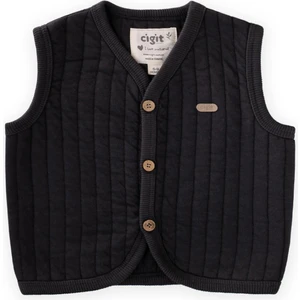 Kapitone Yelek 0-4 Yaş Antrasit