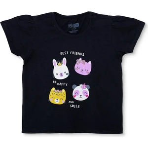 Hellobaby Kız Bebek Tshirt Süprem Bisiklet Yaka Kısa Kol