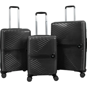 Nasa U.s Pp - Silikon Kırılmaz 3 Lü Valiz Seti Siyah