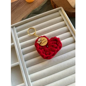 Yılbaşı Kalp Örgü Anahtarlık