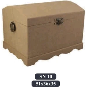 Sekay Ahşap Ahşap Boyanabilir Dekoratif Klipsli Büyük Boy Çok Amaçlı Kuşaksız Sandık Kutu