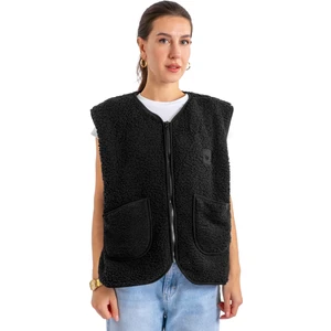 Fermuarlı Peluş Yelek - C602