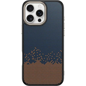 iPhone 16 Pro Max Kılıf M-Safe Şarj Özellikli Karbon Fiber Görünümlü Vlmt Antina Kapak - Mavi