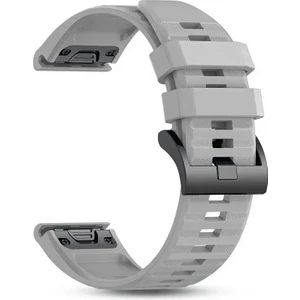 Caseonn Garmin Forerunner 965 Quick Fit Uyumlu Yedek Silikon Kordon Gri