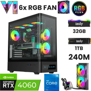 Nextgen E I5-14400F 32GB 1tb M.2 Nvme Rtx 4060 8gb 240MM Sıvı Soğutma Oyuncu Masaüstü Bilgisayarı