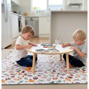 Zoo, Ebat: 145x150cm Su Geçirmez, Yer/masa Örtüsü Yemek ve Oyun için Çok Amaçlı