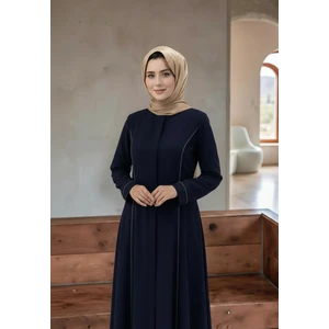 Tesettür Özel Kesim Yanları Taş Detaylı Şık ve Rahat Kadın Ferace Günlük Kullanıma Uygun Zarif Tesettür Elbise Modeli