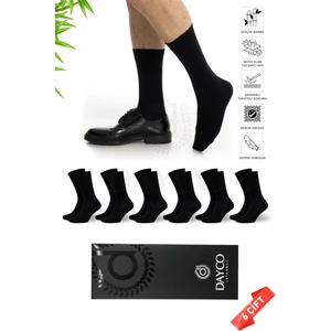 Premium Klasik Uzun Boy Desensiz Siyah Renk Kışlık Erkek Bambu Soket Çorap