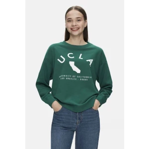 Alameda Yeşil Bisiklet Yaka Baskılı Oversize  Kadın Sweatshirt