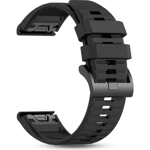 Caseonn Garmin Forerunner 965 Quick Fit Uyumlu Yedek Silikon Kordon Siyah