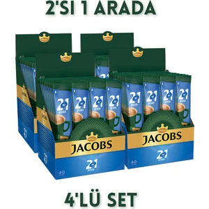Jacobs 2'si 1 Arada Karışım Kahve 160 Adet (40'lı Kutu x 4 )