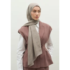 Monogram Pamuk Floş Jakarlı Şal Gümüş