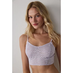 Lila Lace Crop Cami Atlet