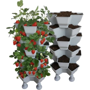 Yonca Bahçe Kulesi - Gri Katlı Saksı