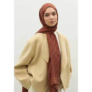 Fresh Scarfs  Monogram Pamuk Floş Jakarlı Şal Kiremit