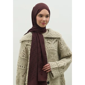 Fresh Scarfs  Monogram Pamuk Floş Jakarlı Şal Kızıl Kahve