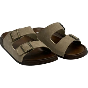 Deri Çift Bant Anatomik Erkek Terlik