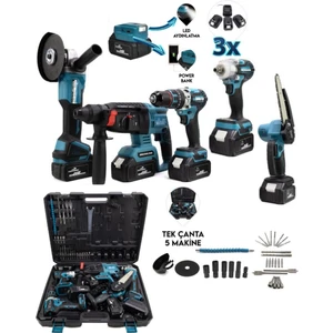 6'lı Altılı Şarjlı Matkap Seti Çelik Mandrel Vidalama