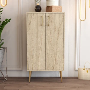 Variant Mobilya Variant Prag Ayakkabılık - Traverten Mermer / Altın