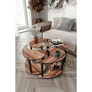 Yin Yang 4'lü Orta Sehpa Ceviz