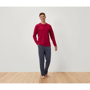 Erkek Pijama, Kırmızı/tam. Baskılı L
