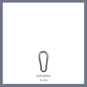Galvanizli Karabina, 4 Mm, Askı, Çengel, Kanca, Anahtarlık