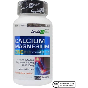 Suda Vitamin Calcium Magnesium Zinc Plus 100 Tablet - Aromasız