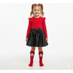 Özge Başaran Deri Etek Badi, Diz Altı Çorap Takımı 9-12 ay Kız Çocuk Takım