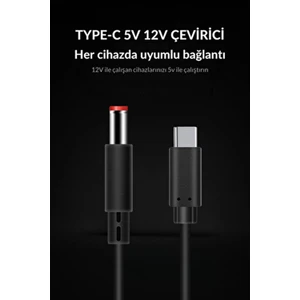 Süperbox Powerbank Kablosu Type-C 3A 5V 12V Dönüştürücü